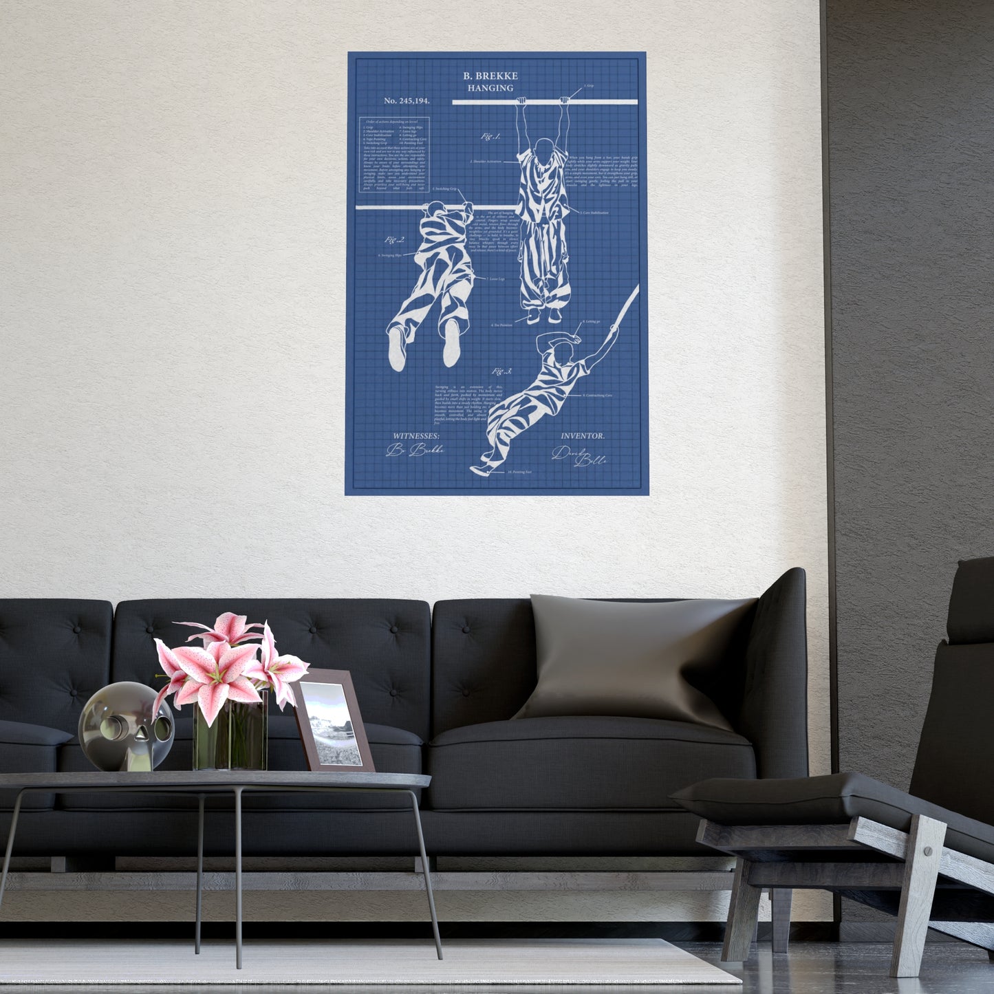 Hanging blueprint